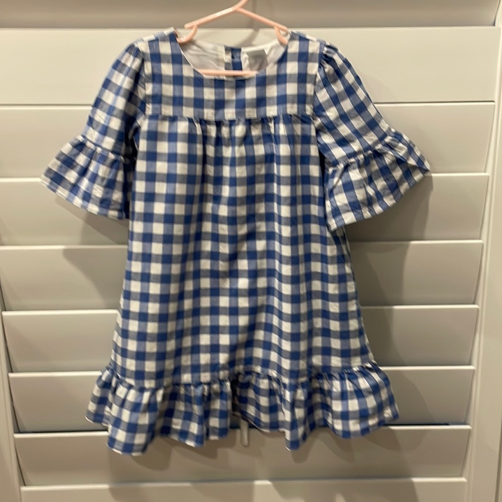 Girls Edgehill Collection gingham blue dress